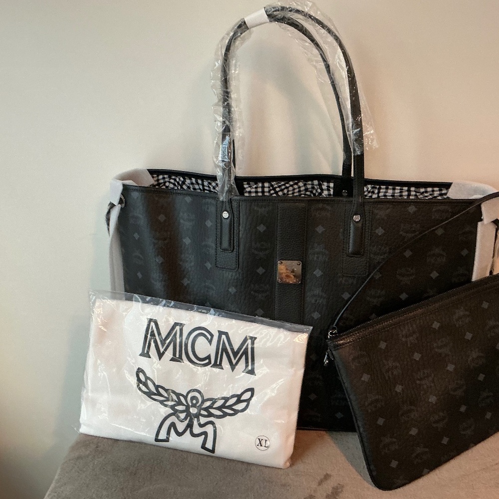 NWT XL Black MCM Tote